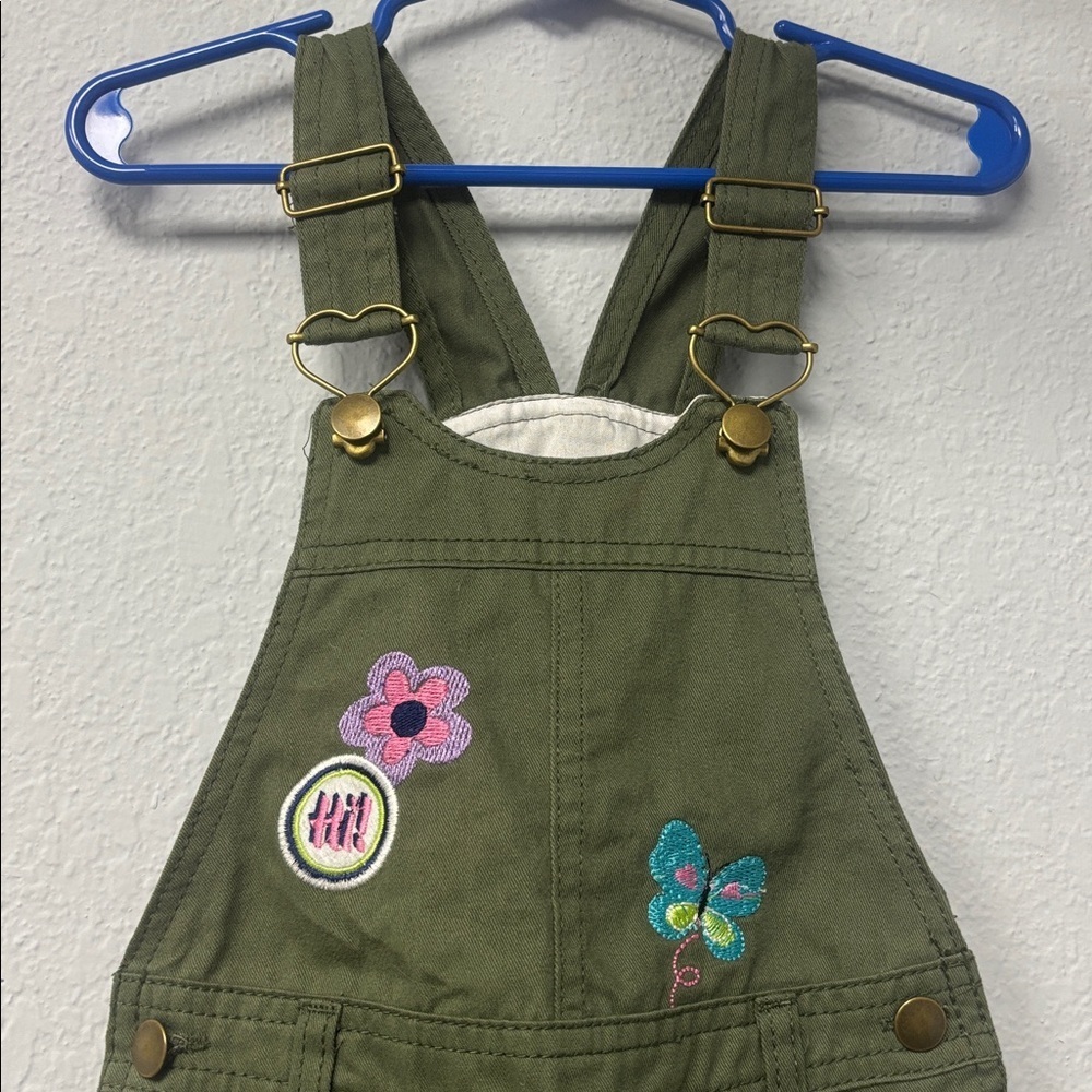Little Lass OliveGrn 3T AdjustableOvershorts w Patches&Five Pockets,ExclntCndtn. - Picture 2 of 9